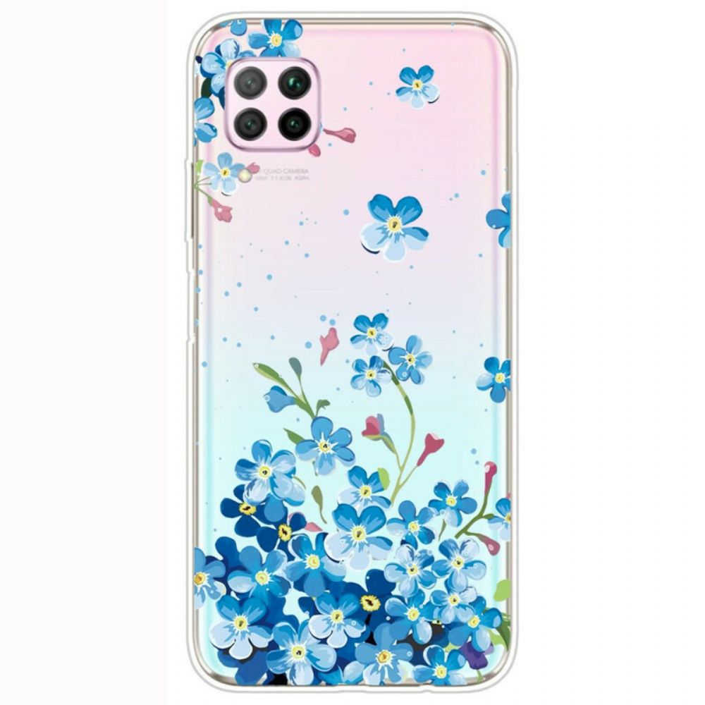 Telefoonhoesje voor Huawei P40 Lite Boeket Blauwe Bloemen