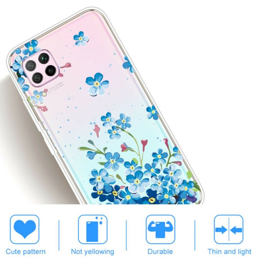 Telefoonhoesje voor Huawei P40 Lite Boeket Blauwe Bloemen