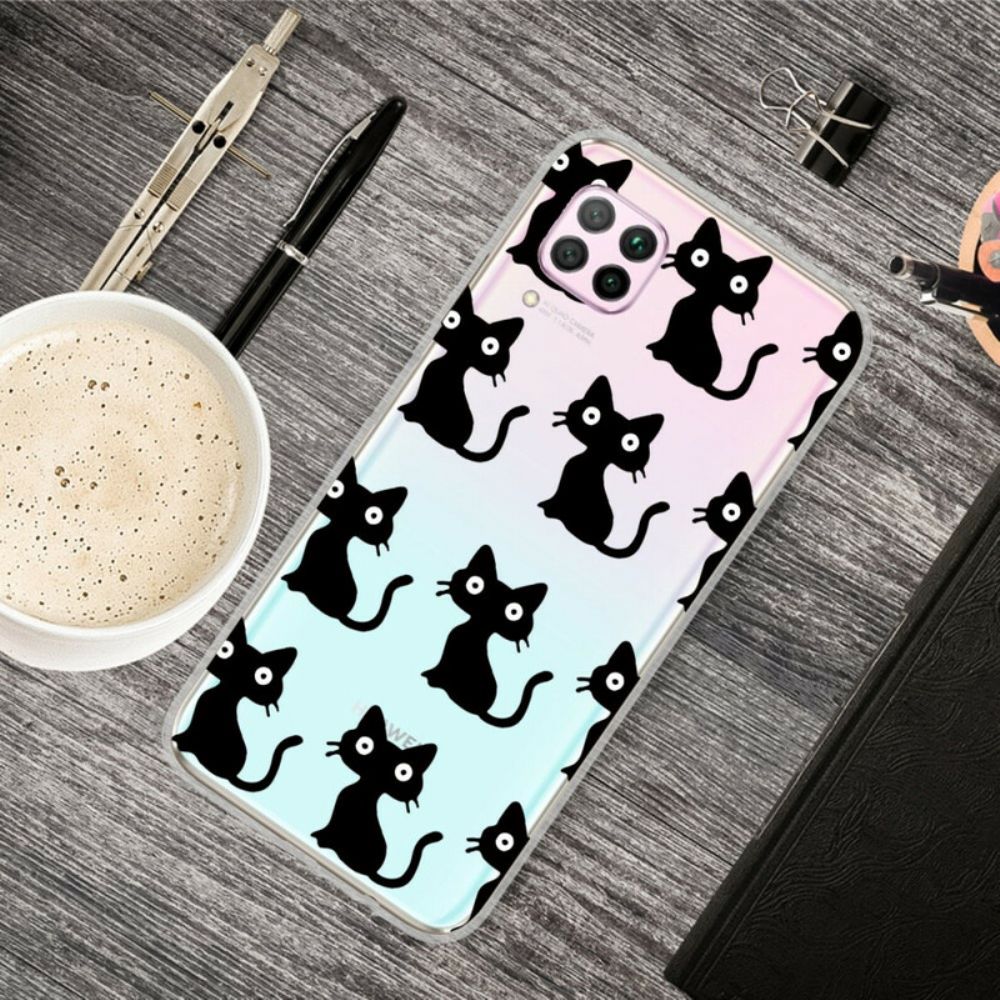 Telefoonhoesje voor Huawei P40 Lite Meerdere Zwarte Katten