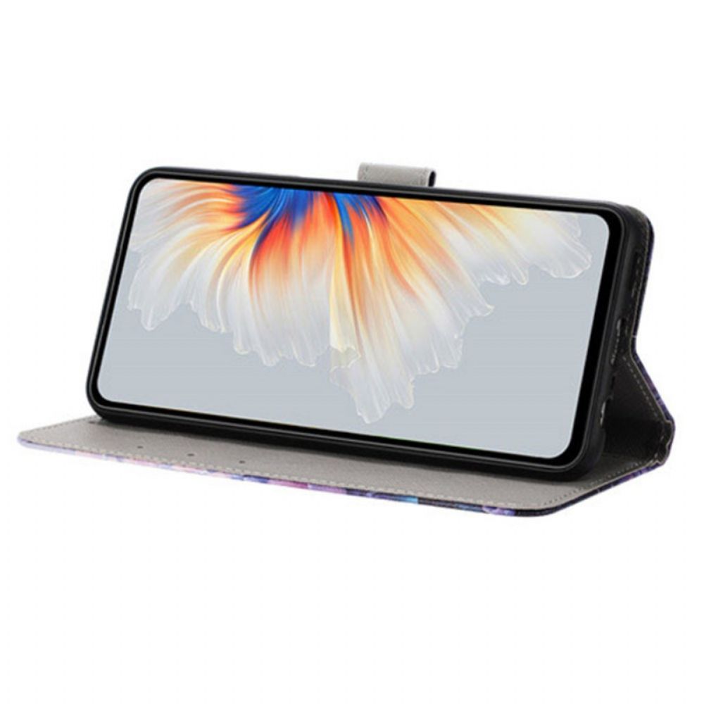 Folio-hoesje Sony Xperia 1 Vii Bloemen- En Vlinderpatroon