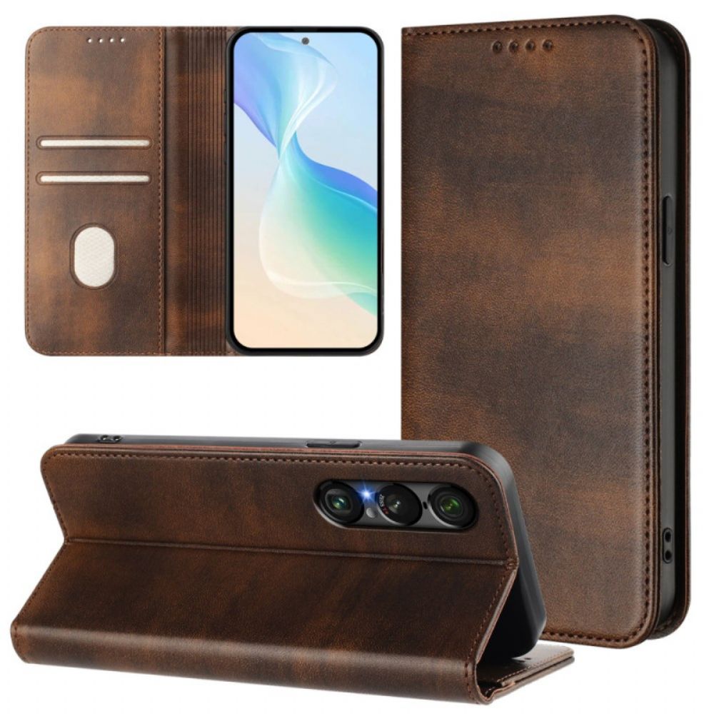 Folio-hoesje Sony Xperia 1 Vii Rfid-bescherming Retro Design