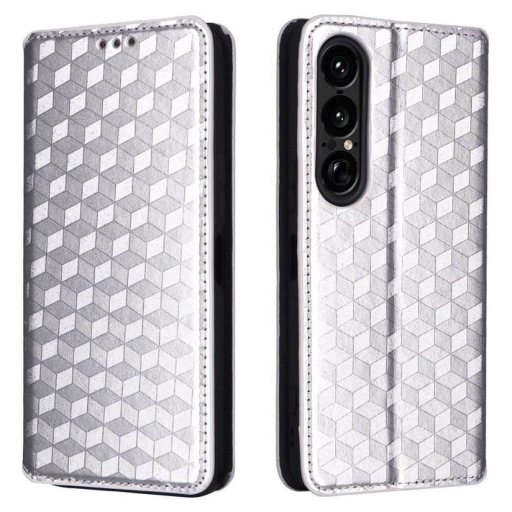 Folio-hoesje Sony Xperia 1 Vii Telefoonhoesje 3d-diamanten
