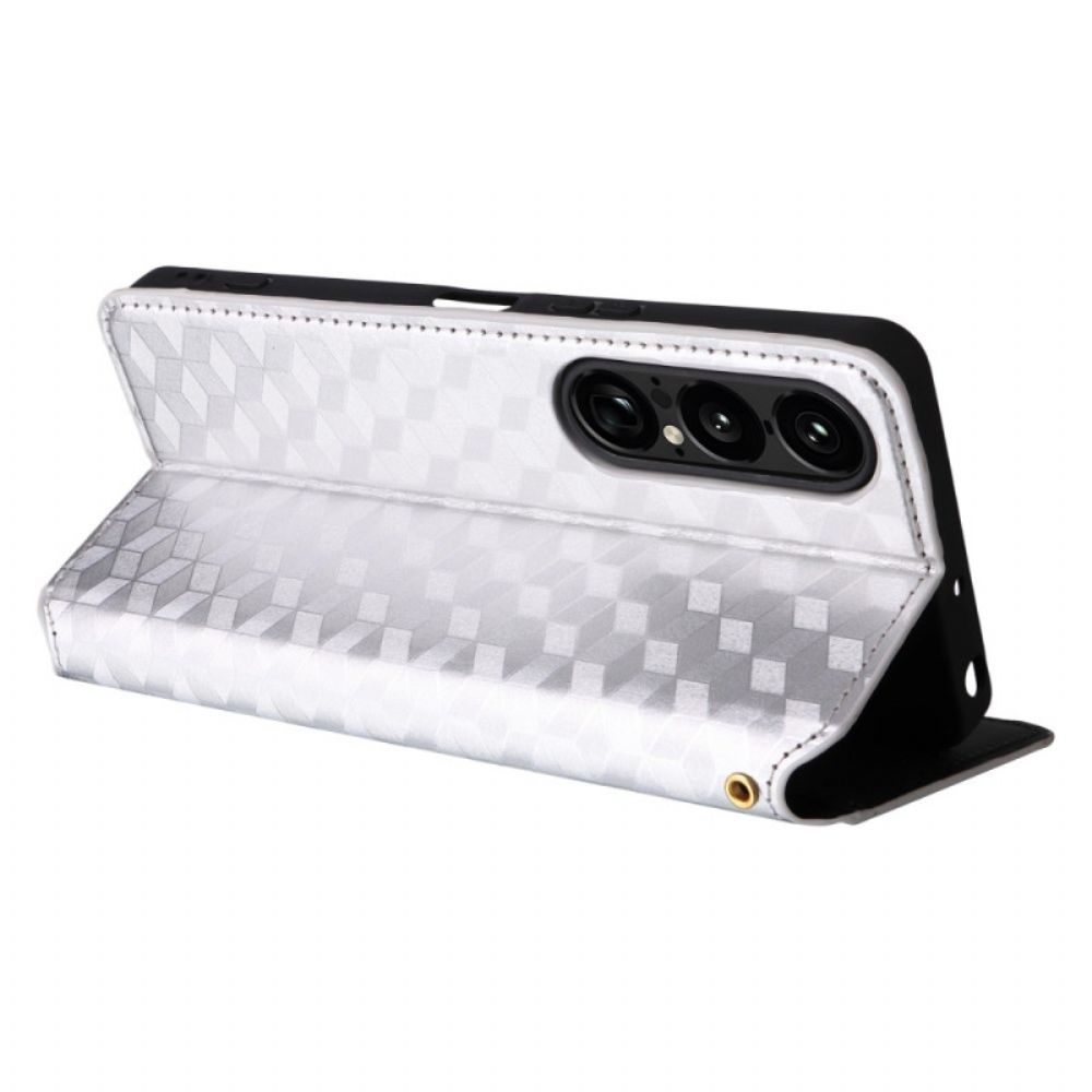 Folio-hoesje Sony Xperia 1 Vii Telefoonhoesje 3d-diamanten