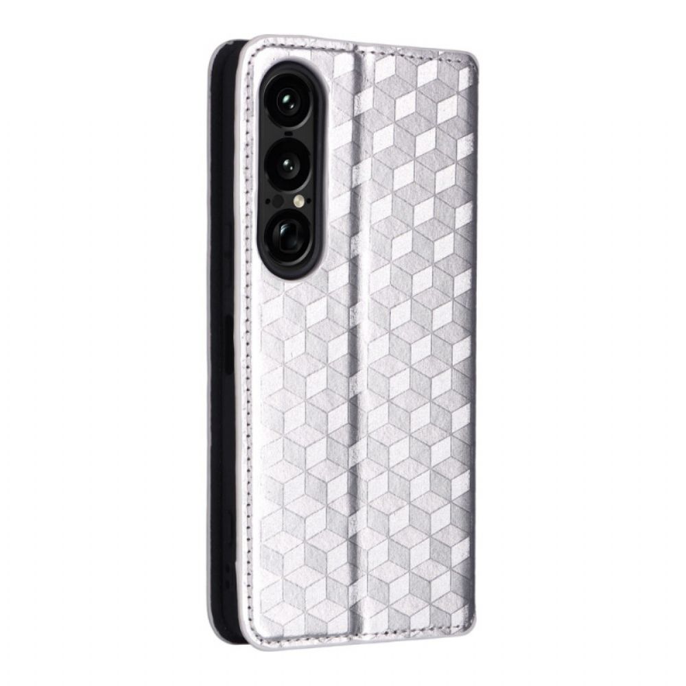 Folio-hoesje Sony Xperia 1 Vii Telefoonhoesje 3d-diamanten