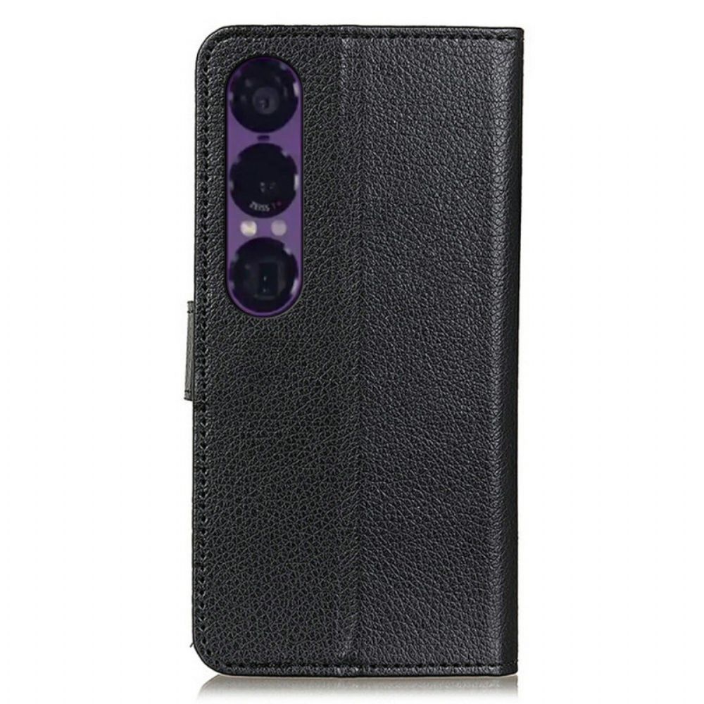 Folio-hoesje Sony Xperia 1 Vii Traditioneel Imitatieleer