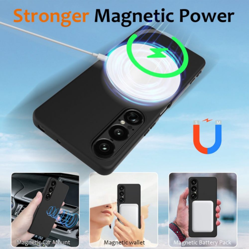 Hoesje Voor Sony Xperia 1 Vii Magsafe-compatibele Siliconen Met Koord