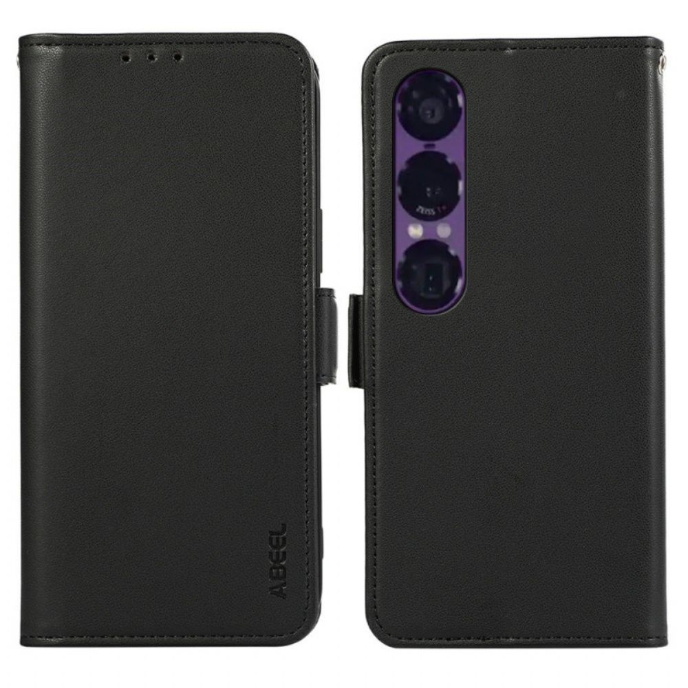 Leren Hoesje Sony Xperia 1 Vii Abeel Rfid-bescherming Bescherming Hoesje