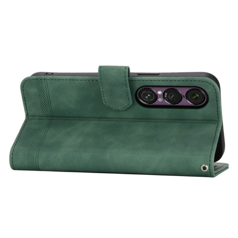 Leren Hoesje Sony Xperia 1 Vii Dierfeng Bescherming Hoesje