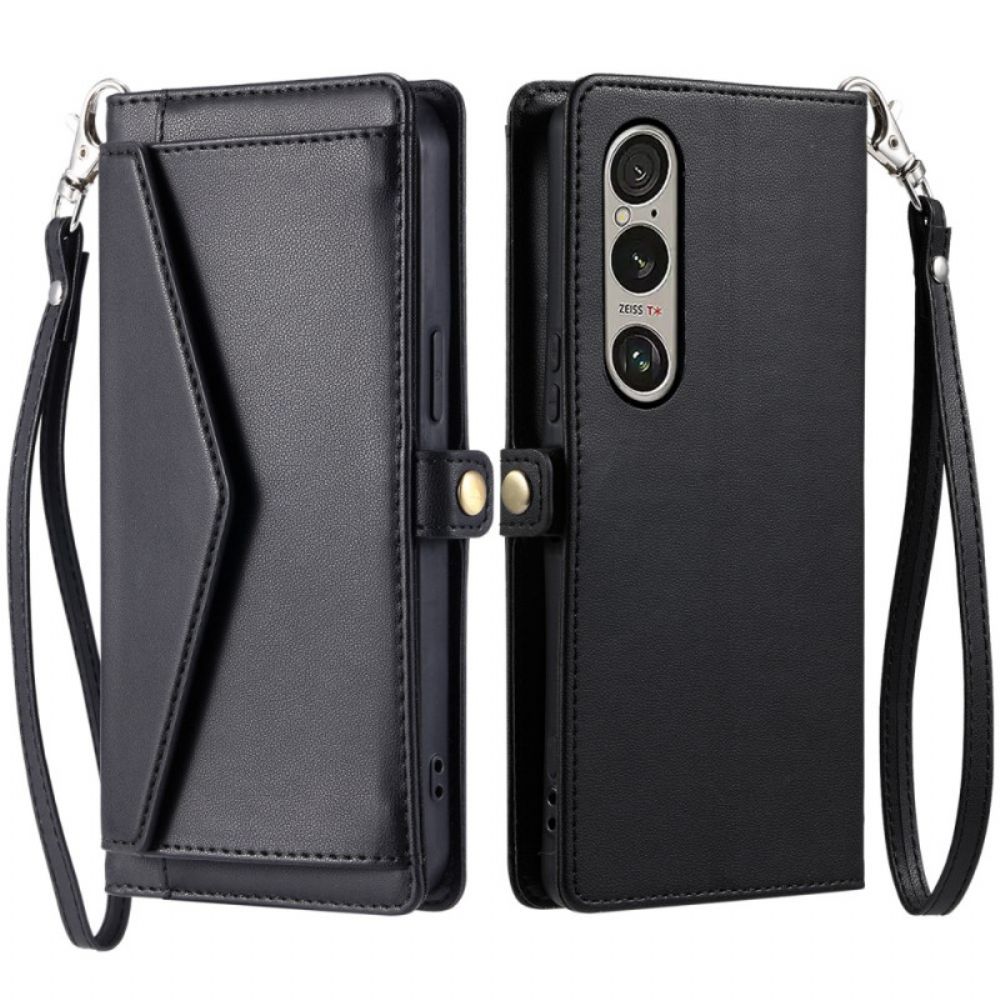 Leren Hoesje Sony Xperia 1 Vii Etui Met Riem Bescherming Hoesje
