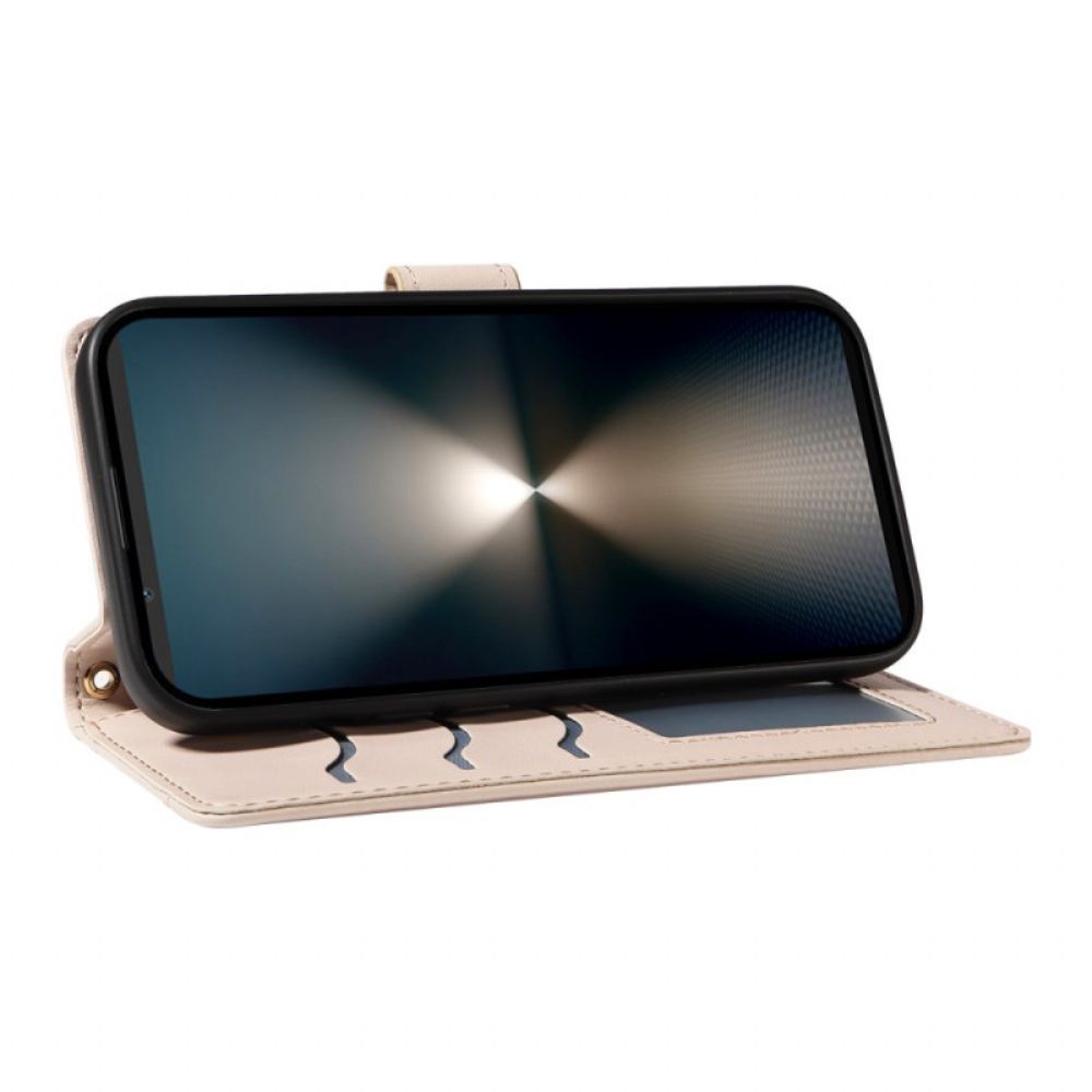 Leren Hoesje Sony Xperia 1 Vii Gewatteerd Met Riem En Schouderriem Bescherming Hoesje