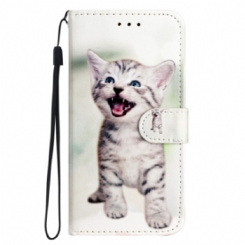 Leren Hoesje Sony Xperia 1 Vii Katje Bescherming Hoesje