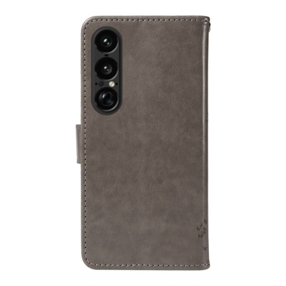 Leren Hoesje Sony Xperia 1 Vii Krabpaal Bescherming Hoesje