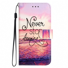 Leren Hoesje Sony Xperia 1 Vii Never Stop Dreaming