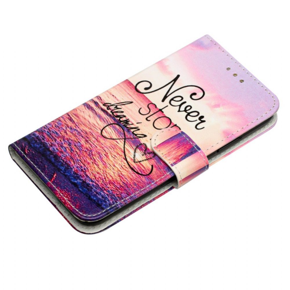 Leren Hoesje Sony Xperia 1 Vii Never Stop Dreaming
