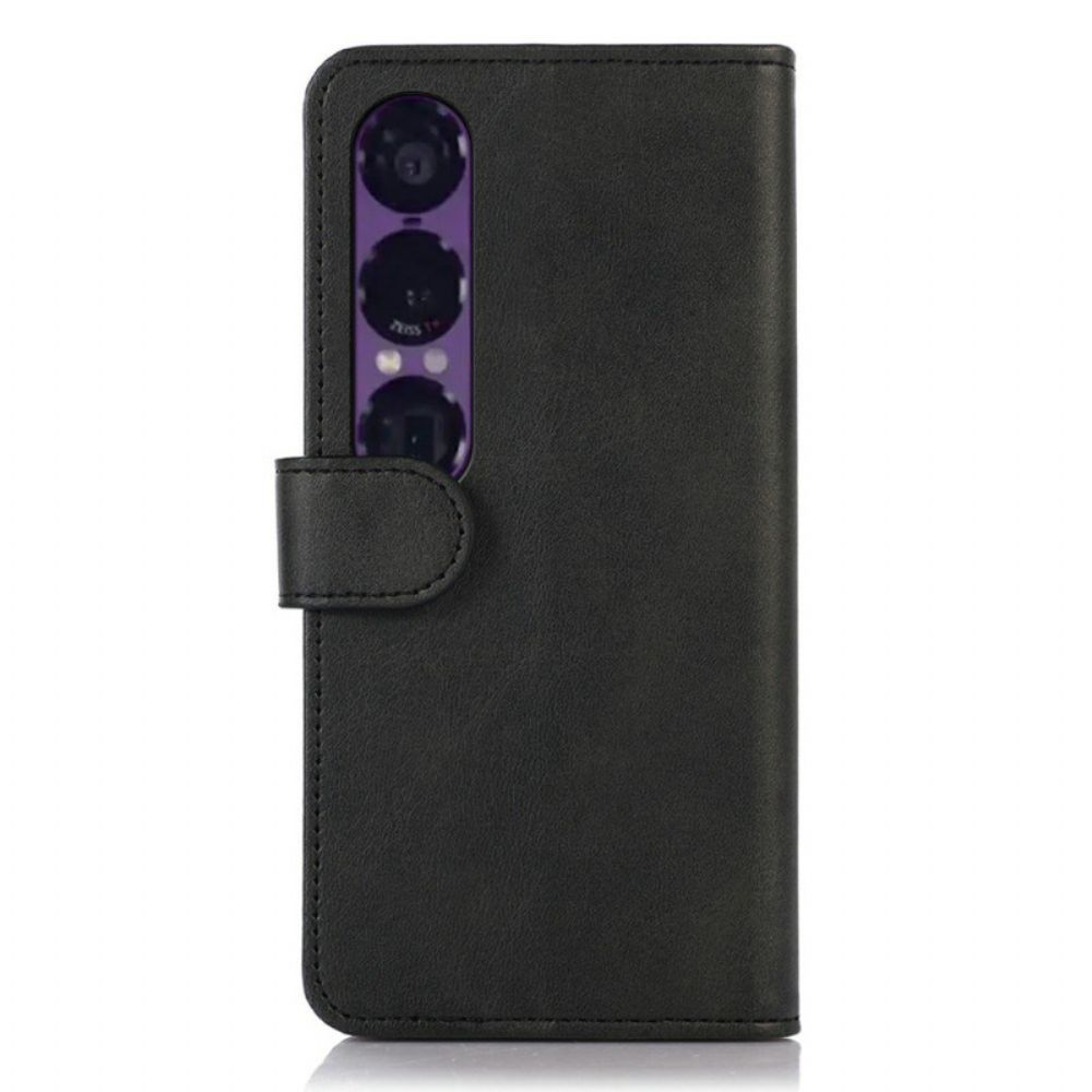 Leren Hoesje Voor Sony Xperia 1 Vii Leerstructuur