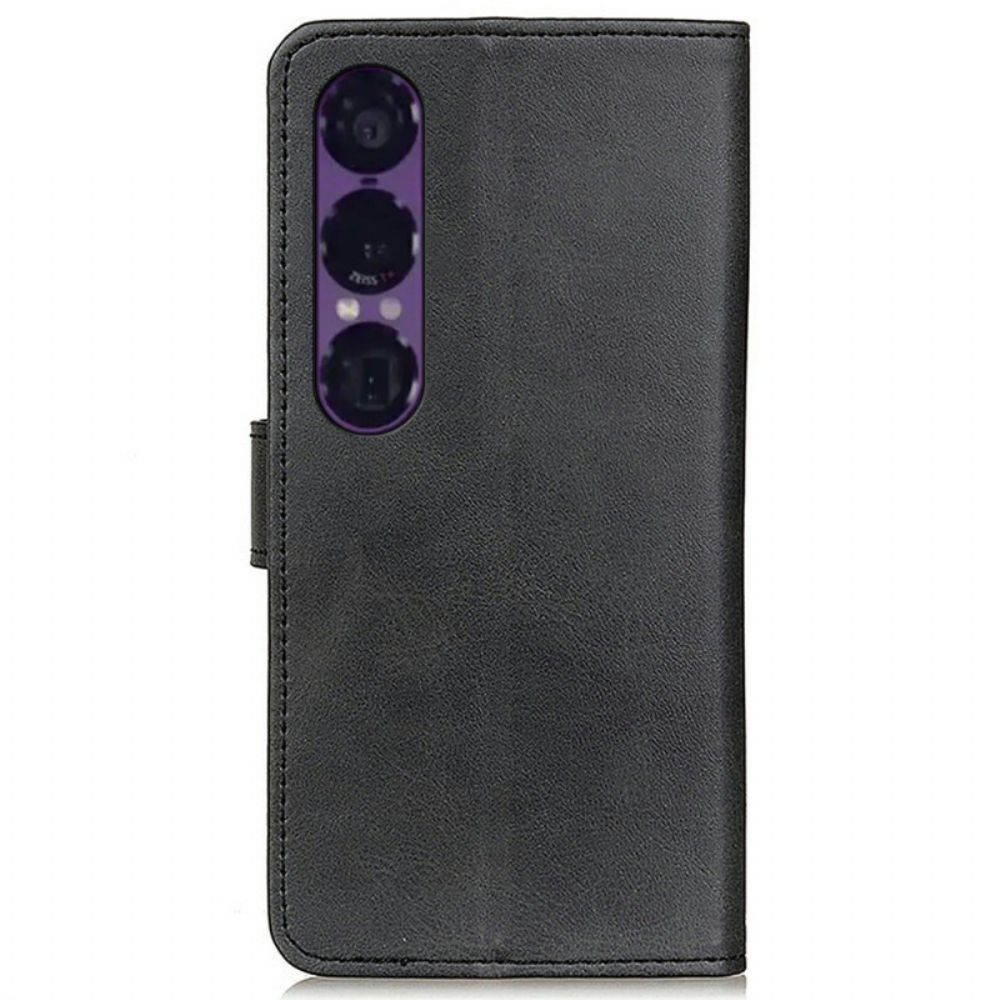 Leren Hoesje Voor Sony Xperia 1 Vii Mat Kunstleer