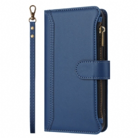 Leren Hoesje Voor Sony Xperia 1 Vii Portemonnee Met 9 Kaartsleuven En Bandje