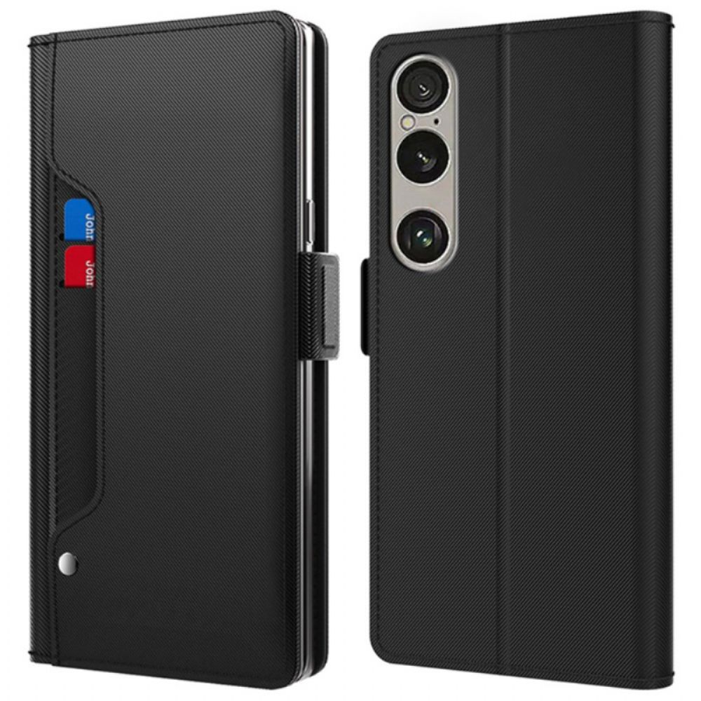 Leren Hoesje Voor Sony Xperia 1 Vii Spiegel En Kaarthouder