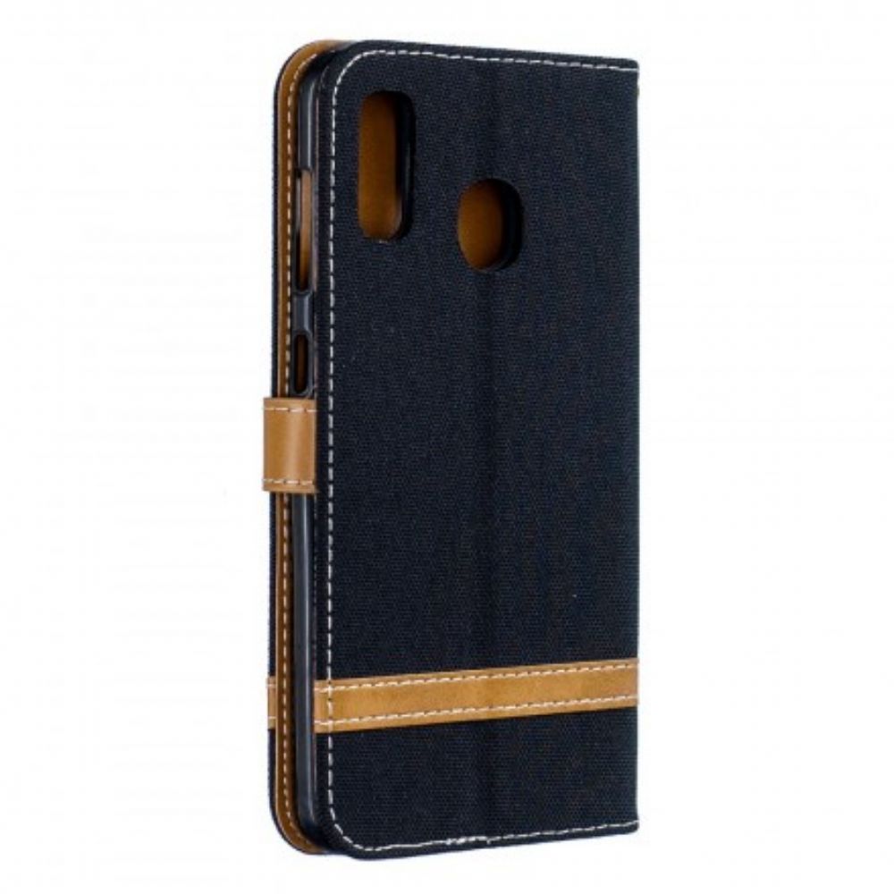 Folio-hoesje voor Samsung Galaxy A30 / A20 Stof En Leereffect