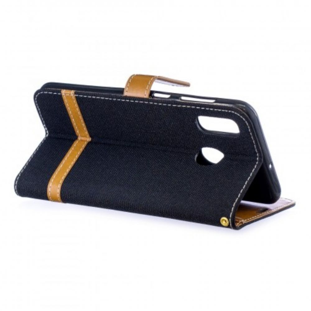 Folio-hoesje voor Samsung Galaxy A30 / A20 Stof En Leereffect