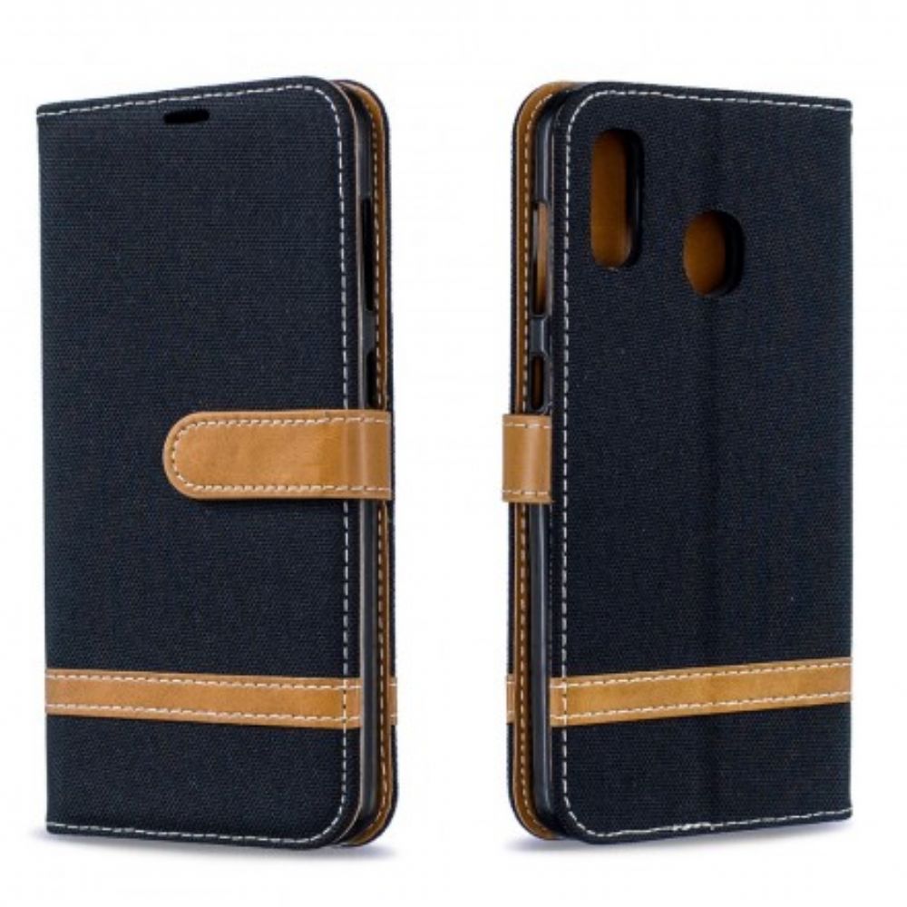 Folio-hoesje voor Samsung Galaxy A30 / A20 Stof En Leereffect