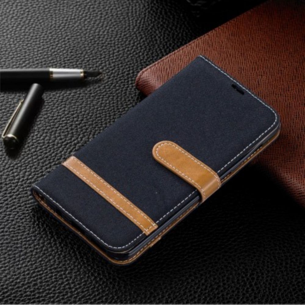 Folio-hoesje voor Samsung Galaxy A30 / A20 Stof En Leereffect