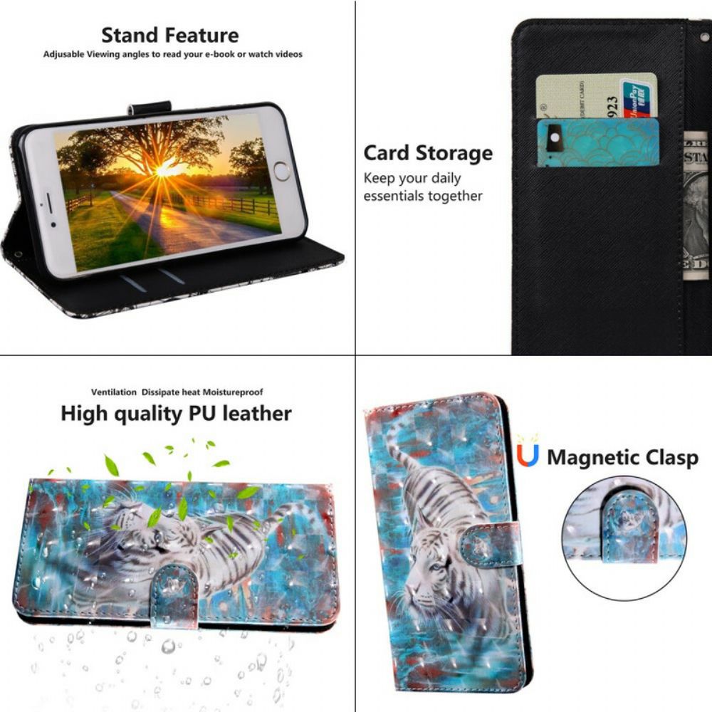 Folio-hoesje voor iPhone 13 Pro Lichtvlek Lucian De Tijger
