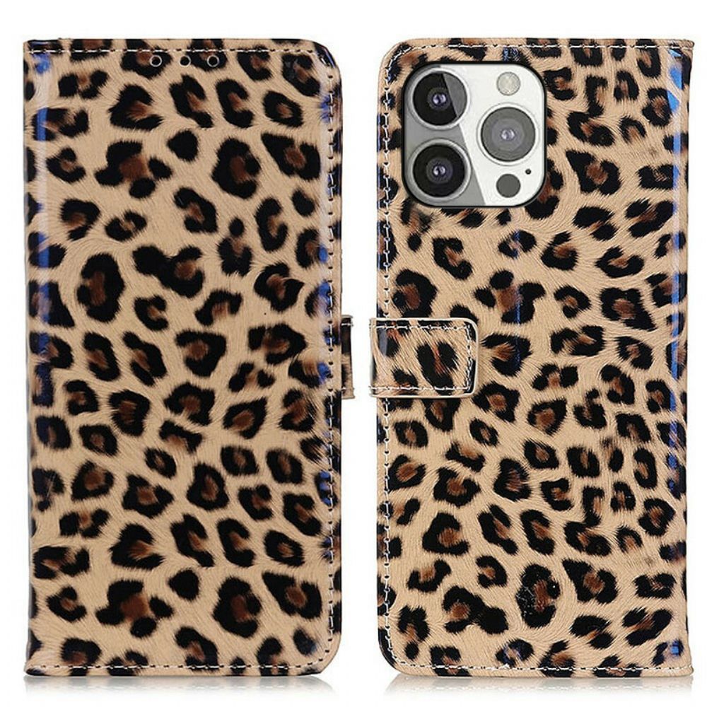 Folio-hoesje voor iPhone 13 Pro Luipaard