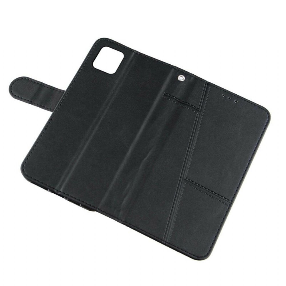 Folio-hoesje voor iPhone 13 Pro Met Ketting Geo Kunstleren Band