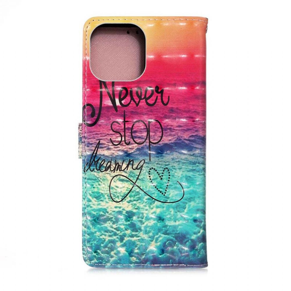 Folio-hoesje voor iPhone 13 Pro Stop Nooit Met Dromen