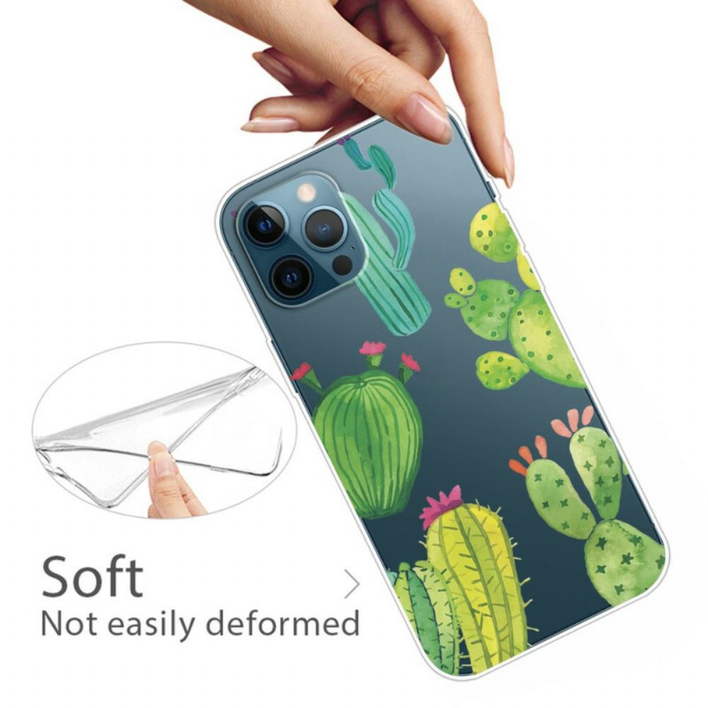 Hoesje voor iPhone 13 Pro Cactus Aquarel