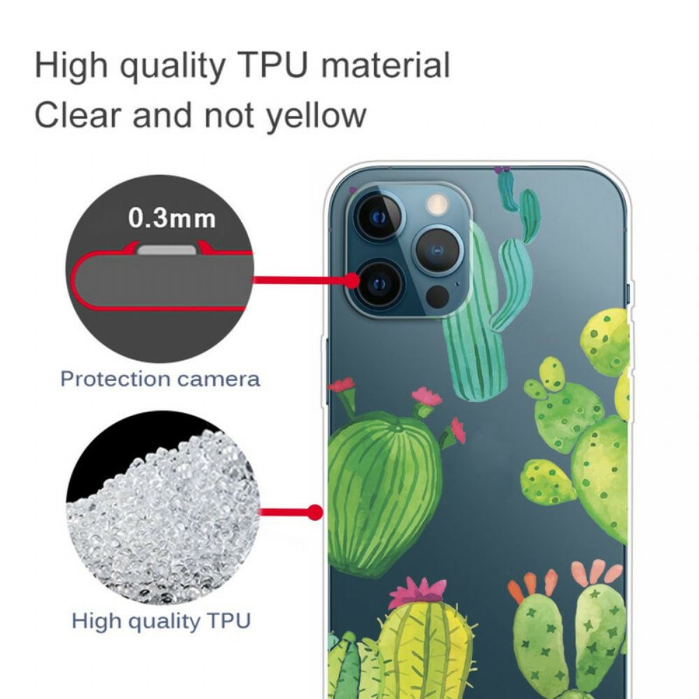 Hoesje voor iPhone 13 Pro Cactus Aquarel
