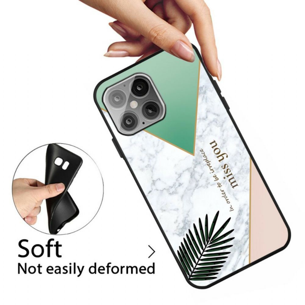 Hoesje voor iPhone 13 Pro Gestileerd Marmer