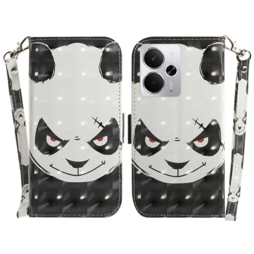 Bescherming Hoesje Realme 14 5g Boze Panda Met Sleutelkoord