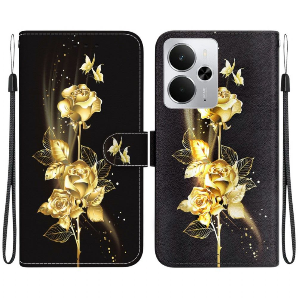 Bescherming Hoesje Realme 14 5g Gouden En Roze Vlinders