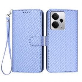 Bescherming Hoesje Realme 14 5g Koolstofvezel Met Bandje