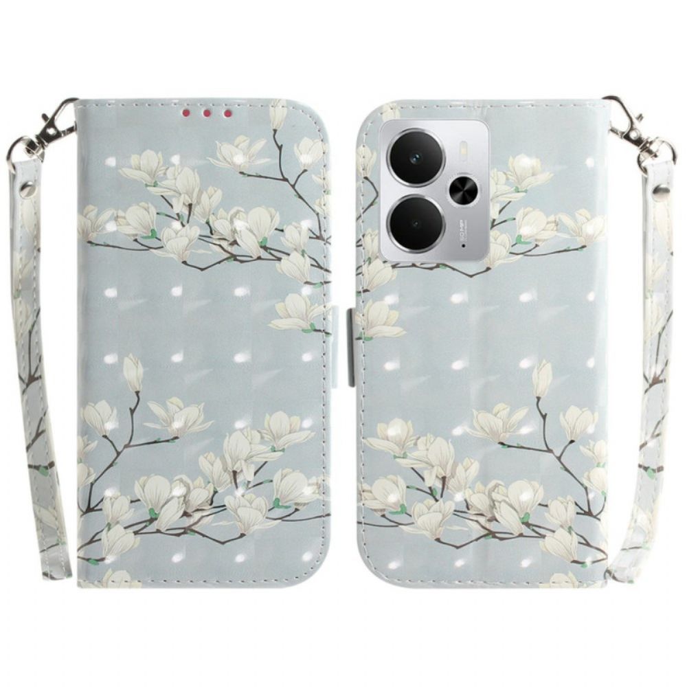 Bescherming Hoesje Realme 14 5g Magnolia's Met Sleutelkoord