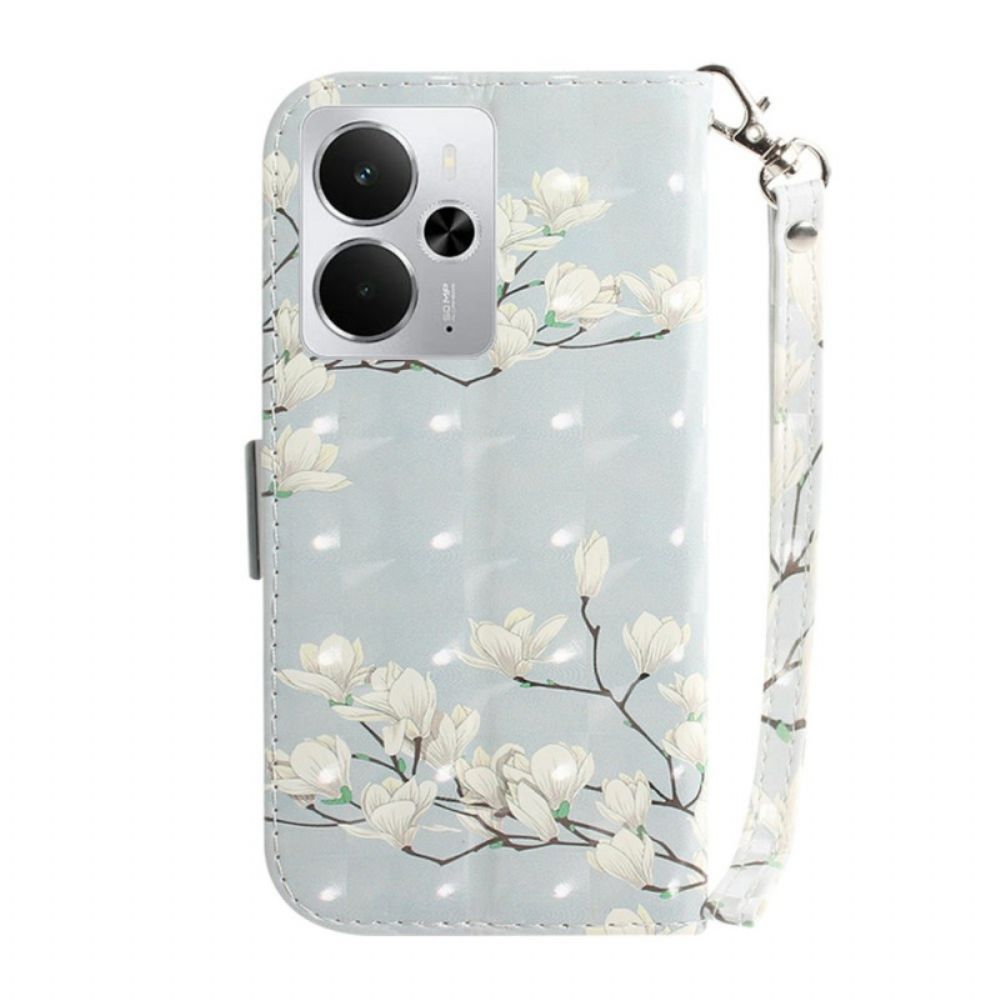 Bescherming Hoesje Realme 14 5g Magnolia's Met Sleutelkoord