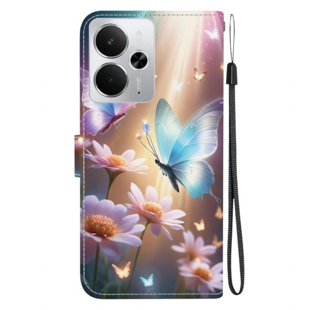 Flip Case Leren Realme 14 5g Bloemenvlinders