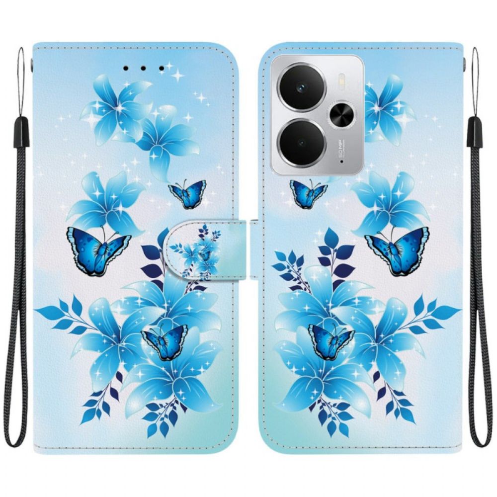 Folio-hoesje Realme 14 5g Blauwe Vlinders