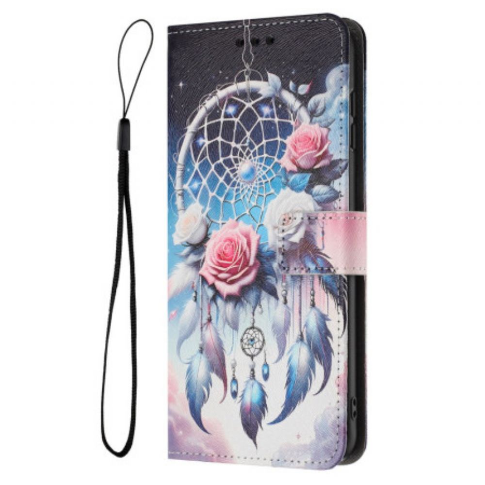 Folio-hoesje Realme 14 5g Telefoonhoesje Bloemenpatroon En Dromenvanger