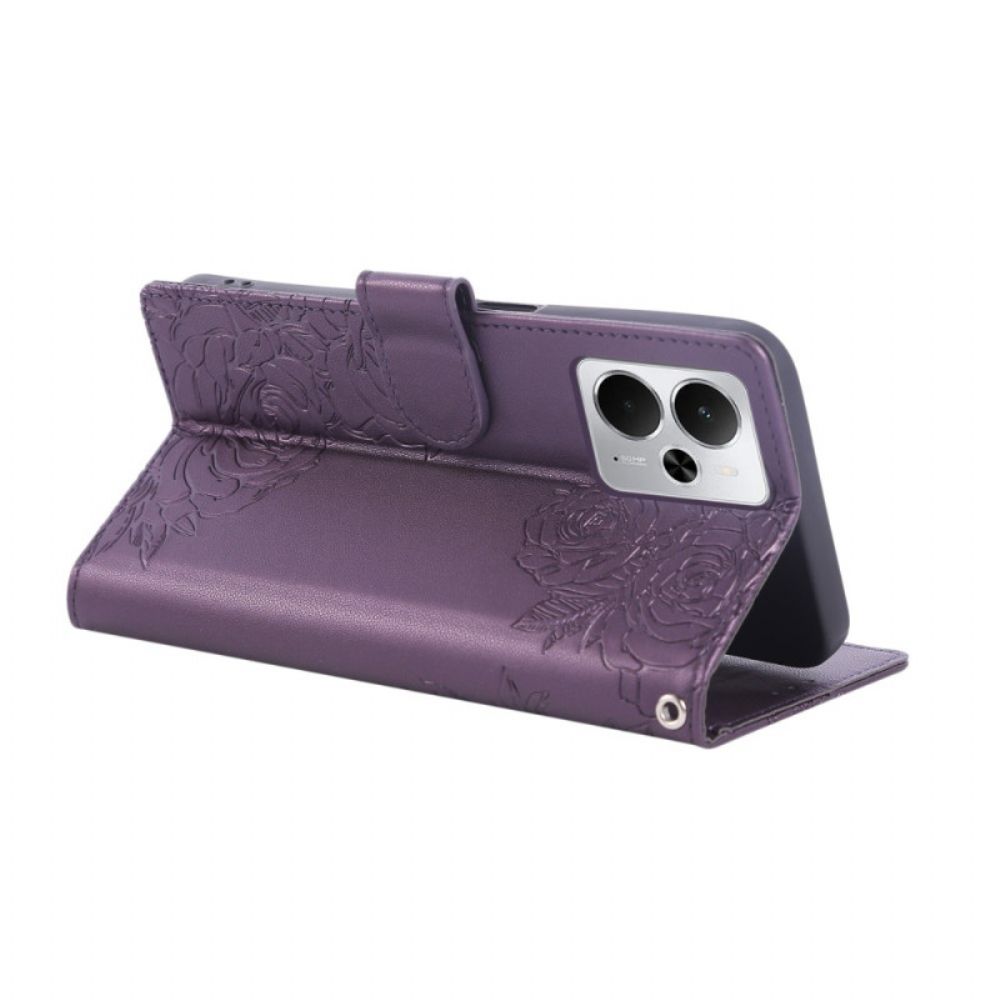 Folio-hoesje Realme 14 5g Telefoonhoesje Kanten Bloemen