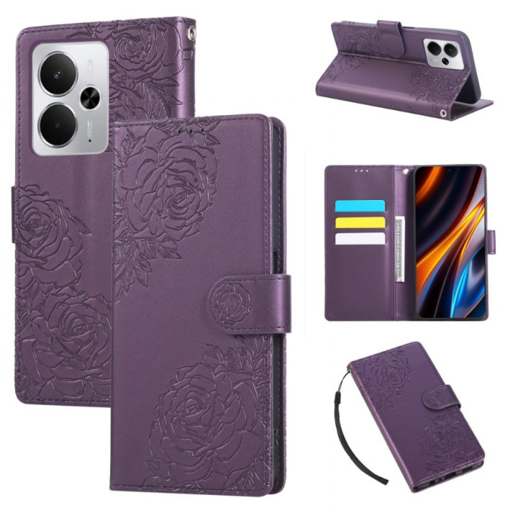 Folio-hoesje Realme 14 5g Telefoonhoesje Kanten Bloemen