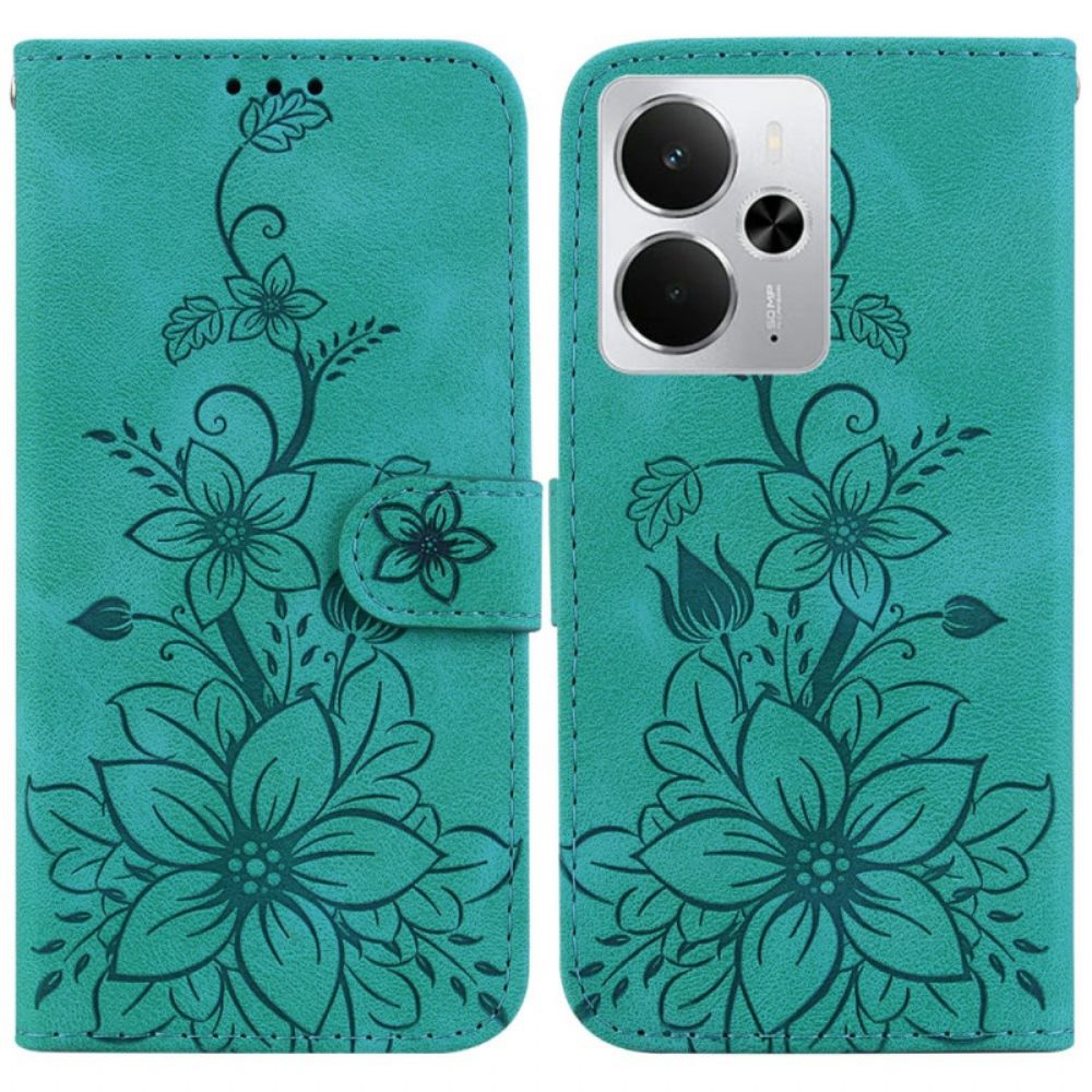 Folio-hoesje Realme 14 5g Telefoonhoesje Lelies