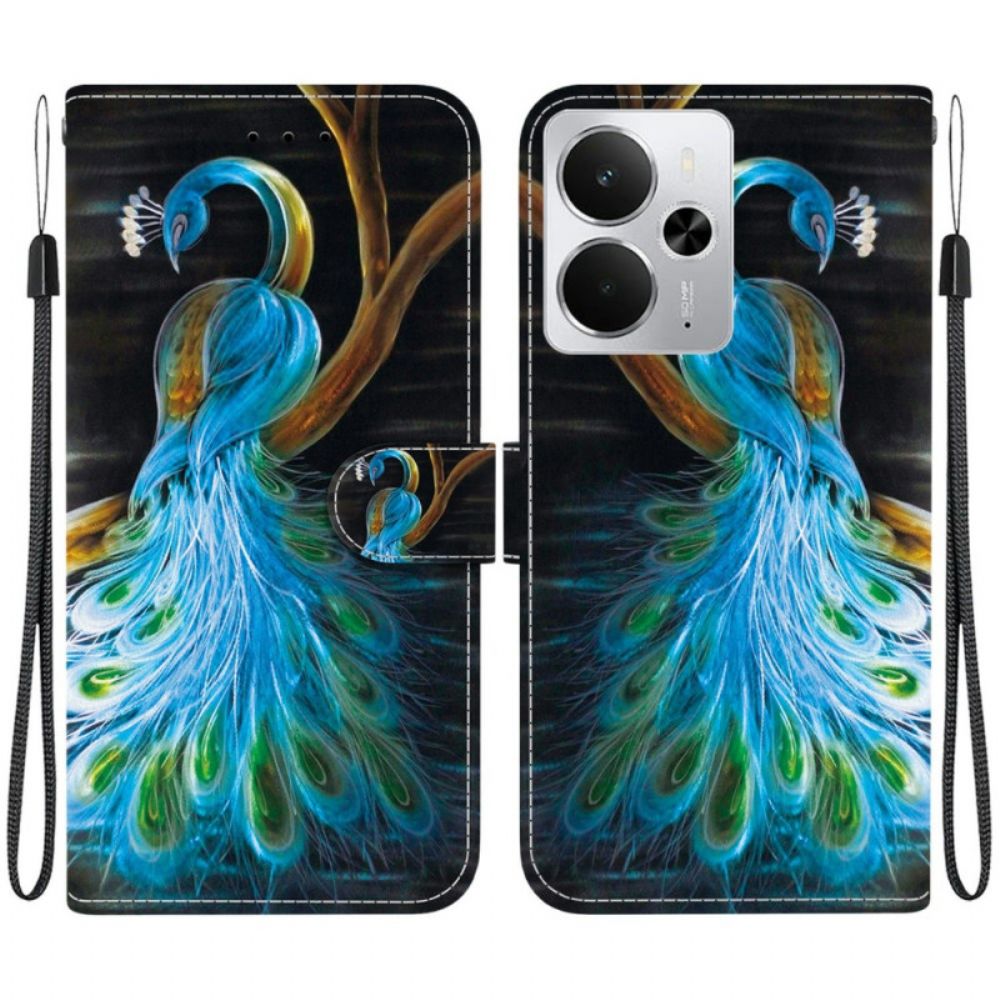 Folio-hoesje Realme 14 5g Telefoonhoesje Pauwenpatroon