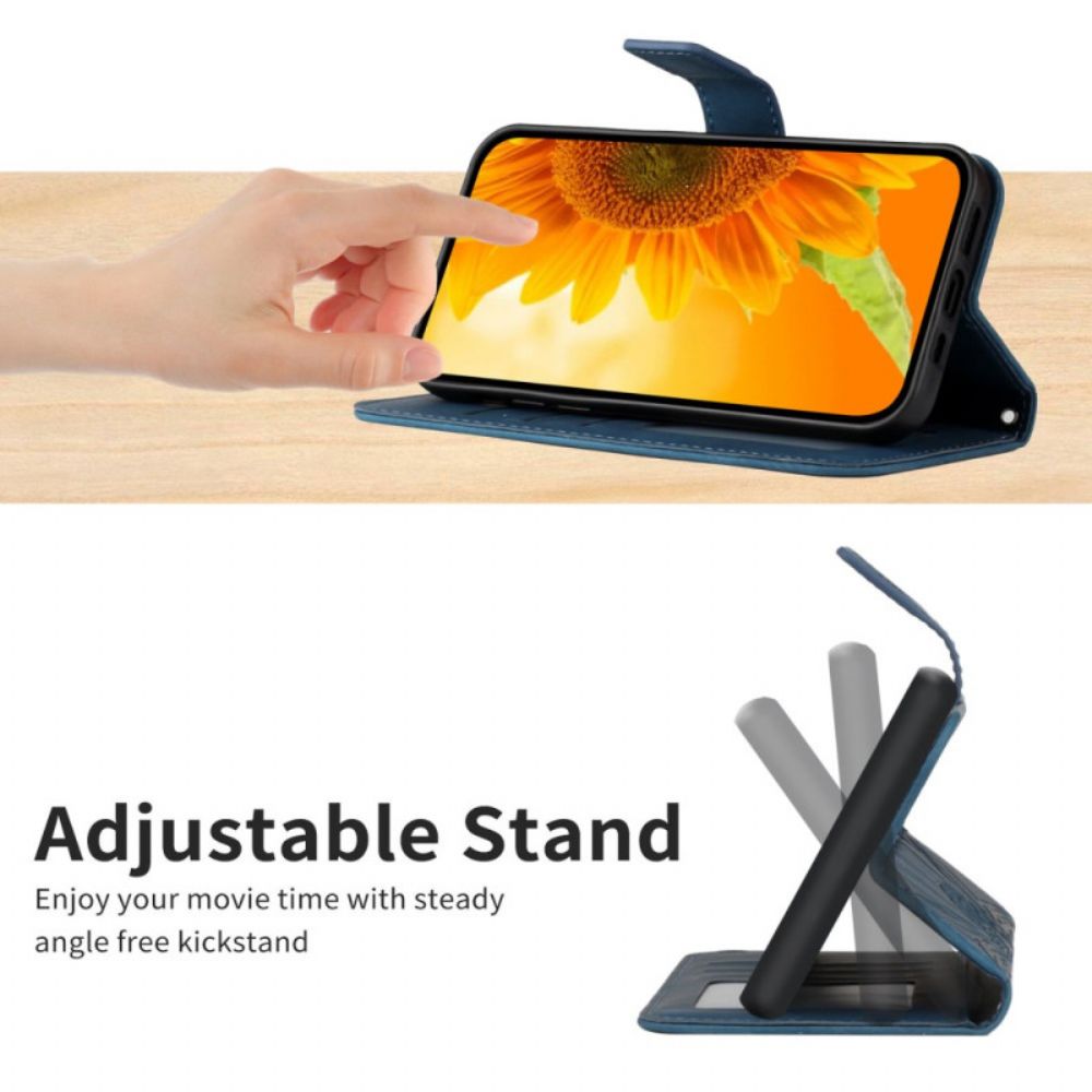 Folio-hoesje Realme 14 5g Telefoonhoesje Sleutelkoord Met Zonnebloemprint