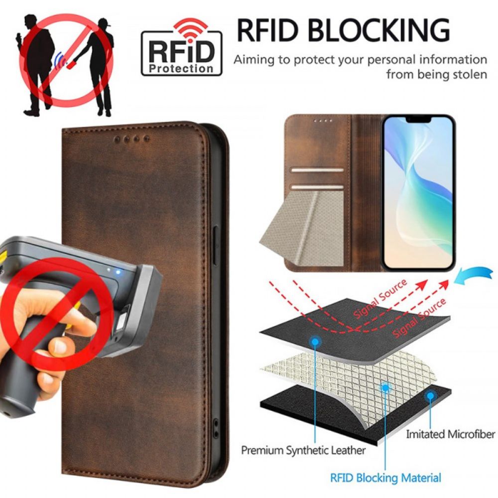Folio-hoesje Voor Realme 14 5g Retro Rfid-bescherming
