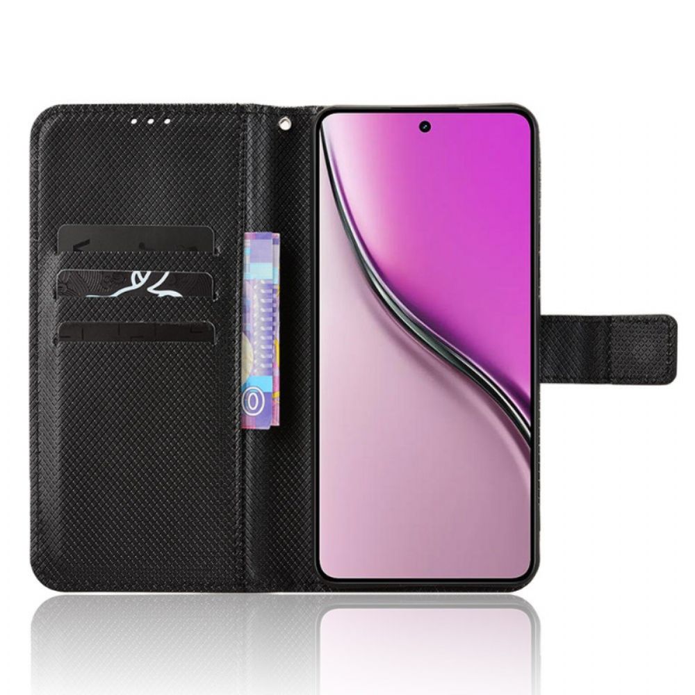 Leren Hoesje Realme 14 5g Diamantstructuur Bescherming Hoesje