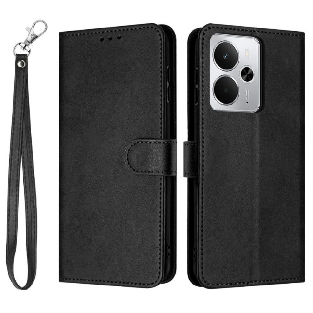 Leren Hoesje Realme 14 5g Leerlook Met Koord Bescherming Hoesje