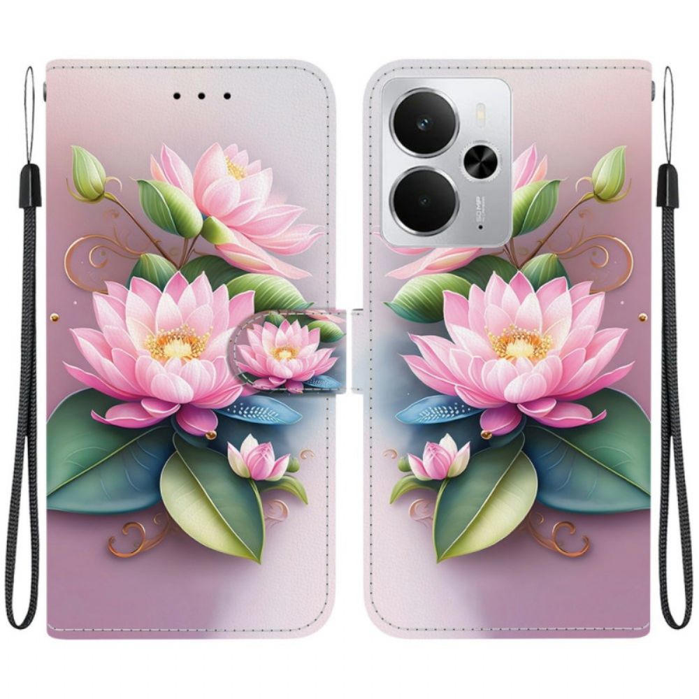 Leren Hoesje Realme 14 5g Lotus Bescherming Hoesje